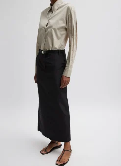 Silk Nylon Maxi Skirt