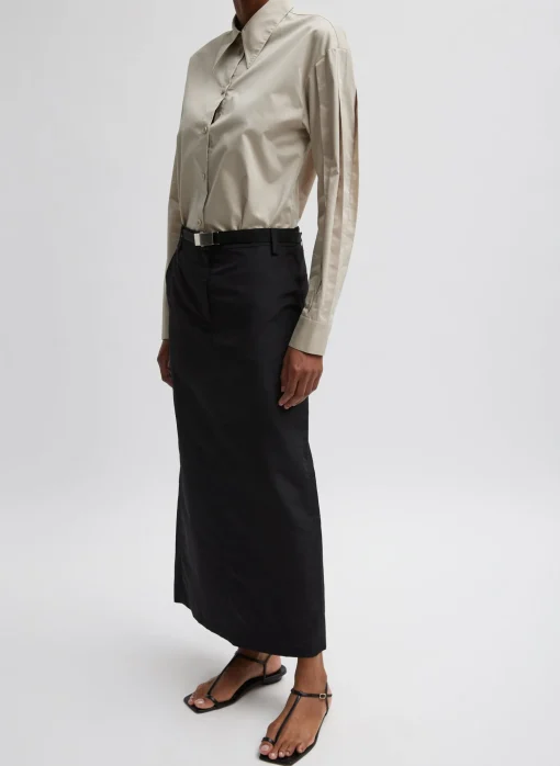 Silk Nylon Maxi Skirt