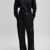 Silk Terry Pleated Pull On Pant