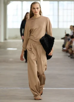 Silk Terry Pleated Pull On Pant