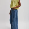 Spring Acetate Shirred Neck Circular Top