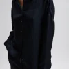 Spring Acetate Shirt With Cocoon Back