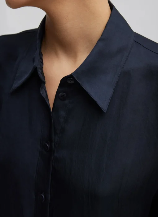 Spring Acetate Shirt With Cocoon Back