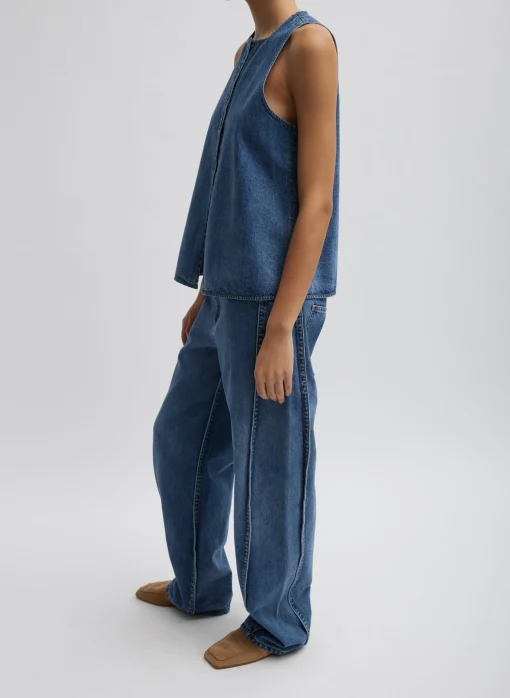 Spring Denim Tuck Jean