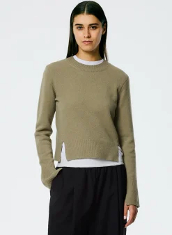 Stretch Cashmere Crewneck Pullover
