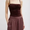 Stretch Light Weight Tech Knit Shirred Cami