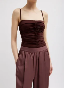 Stretch Light Weight Tech Knit Shirred Cami