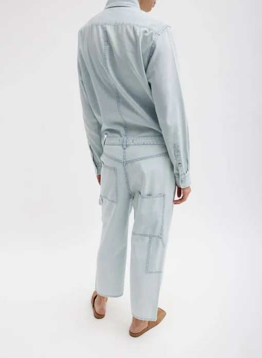Summer Denim Cropped Slouchy Cargo Jean