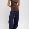 T-Shirting Shirred Crewneck Top