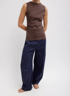 T-Shirting Shirred Crewneck Top