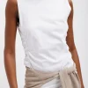 T-Shirting Shirred Crewneck Top