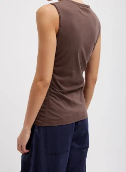 T-Shirting Shirred Crewneck Top