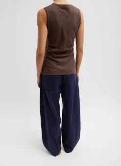 T-Shirting Shirred Crewneck Top