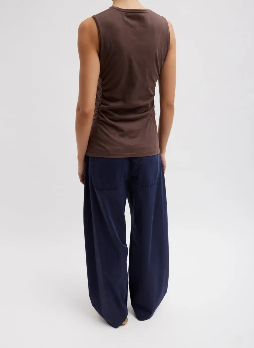 T-Shirting Shirred Crewneck Top