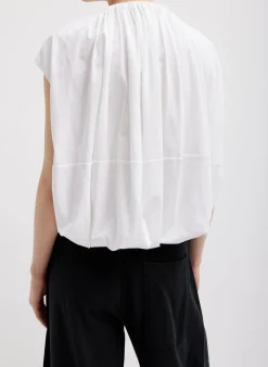 T-Shirting Shirred Neck Circular Top