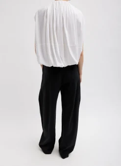 T-Shirting Shirred Neck Circular Top