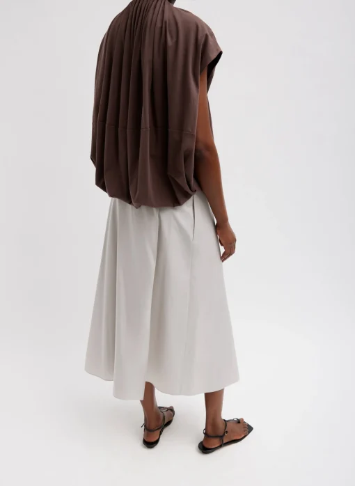 T-Shirting Shirred Neck Circular Top