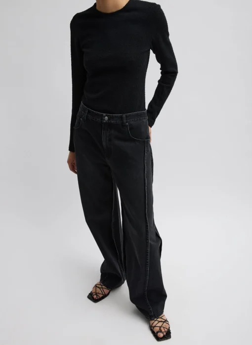 Vintage Black Denim Tuck Jean