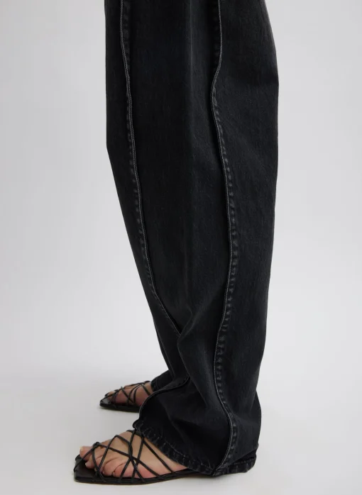 Vintage Black Denim Tuck Jean